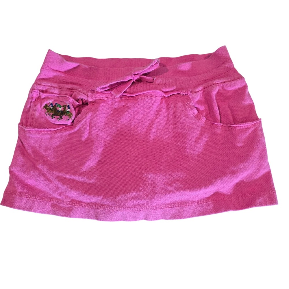 Ralph Lauren Kids Pink Cotton Skort Triple Flesh Pony Logo Size S 7 Black Label